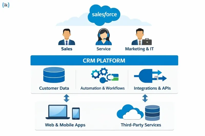 Salesforce CRM architecture diagram for interview preparation